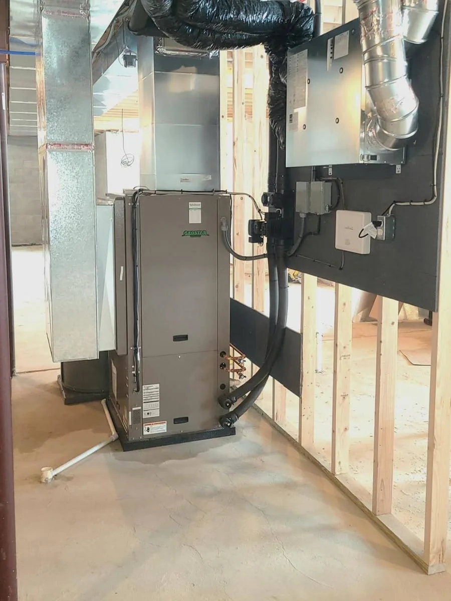 Geothermal mechanical room installation