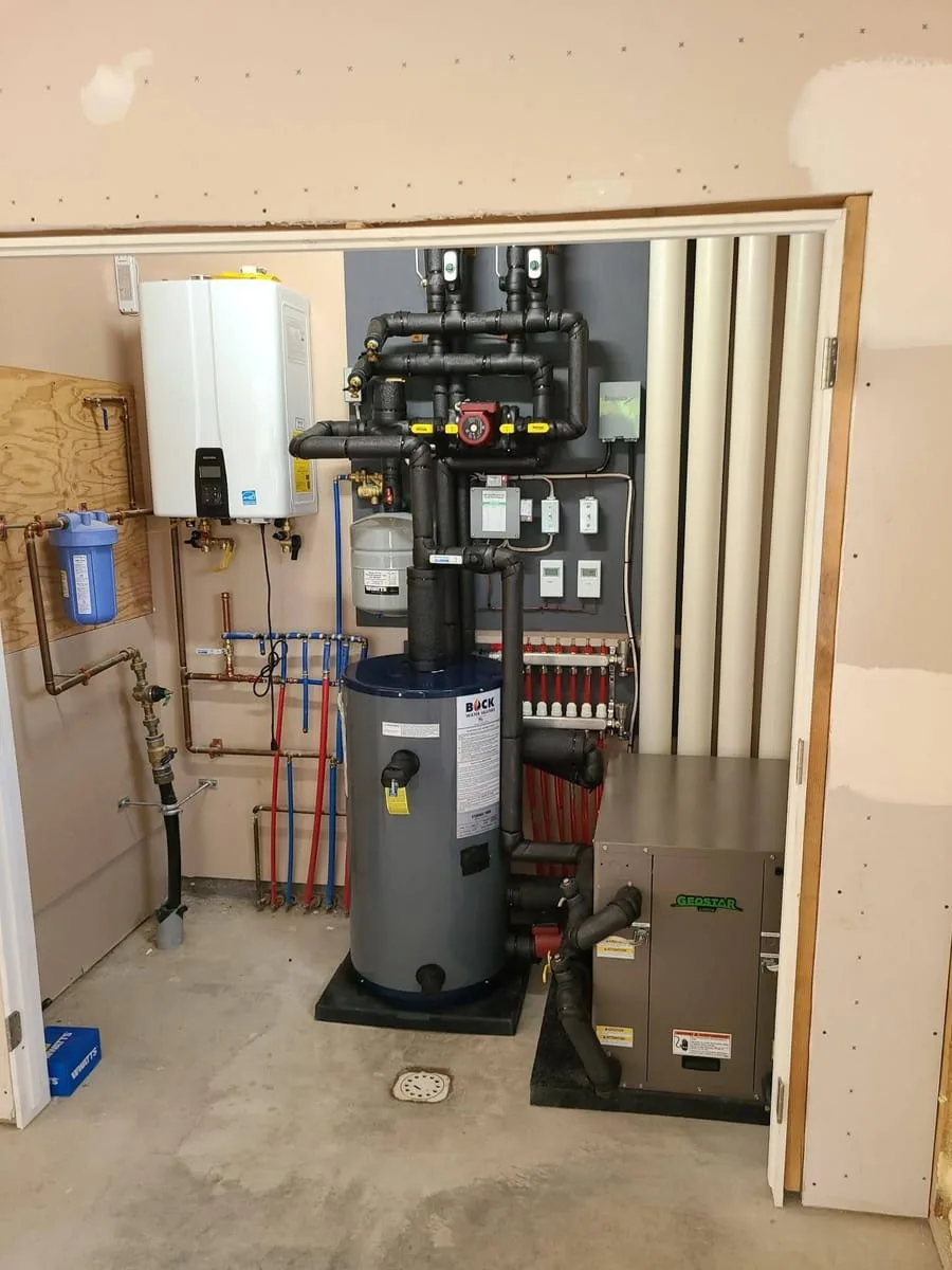 New construction HVAC mechanical room installation in Monroe County